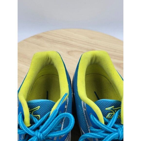 Mizuno WAVE INSPIRE 13 womens Running Shoes Blue Yellow Silver Gray size 9 - Picture 5 of 10